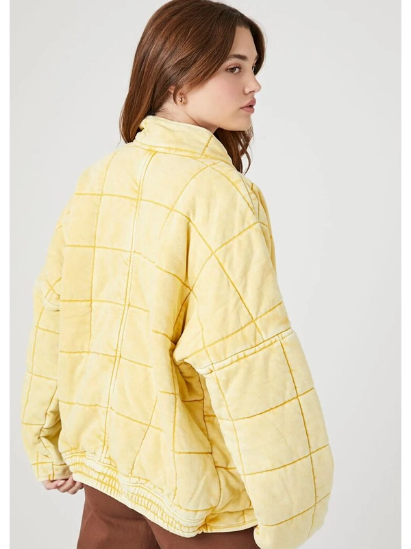 Forever 21 Quilted Jacket Yellow