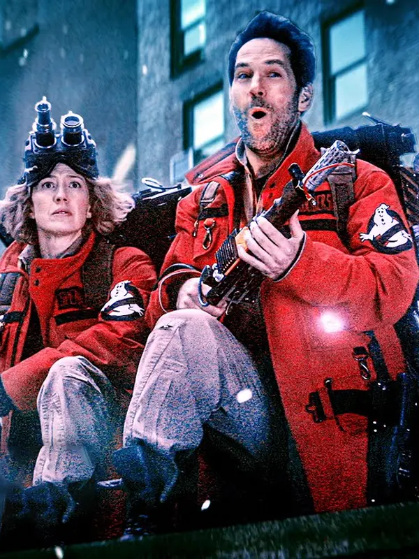 Ghostbusters Frozen Empire Paul Rudd Red Jacket