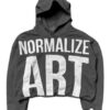 Grey Normalize Art Hoodie