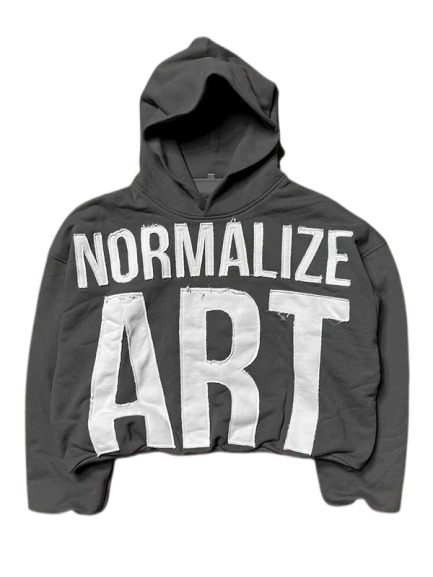 Grey Normalize Art Hoodie