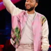 John Legend The Voice S25 Pink Satin Bomber Jacket