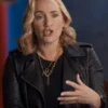 Kate Winslet The Regime Black Leather Biker Jacket