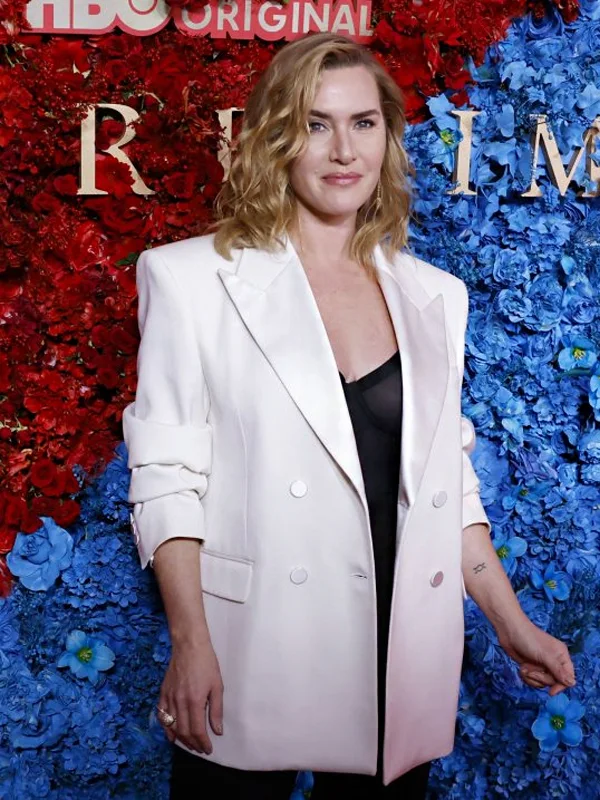 Kate Winslet White Blazer Coat