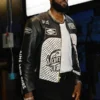 Lakers Lebron James Aime Leon Career 40k Black Leather Jacket