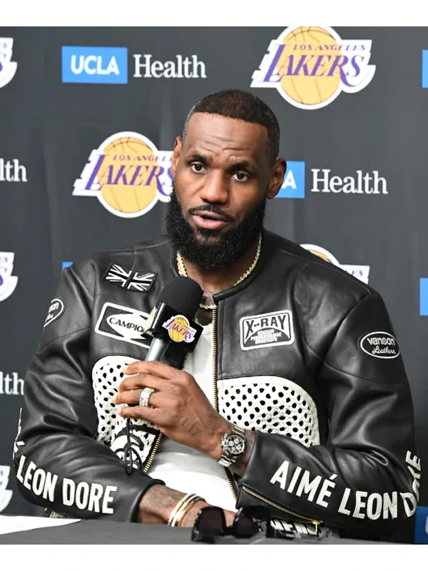 Lebron James Aime Leon Career 40k Leather Jacket Black