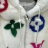 Louis Vuitton Multicolor Monogram White Fur Jacket