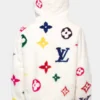 Louis Vuitton White Multicolor Monogram Fur Jacket