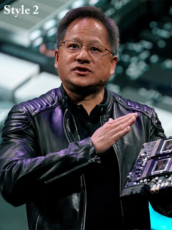 Nvidia CEO Jensen Huang Biker Leather Jacket