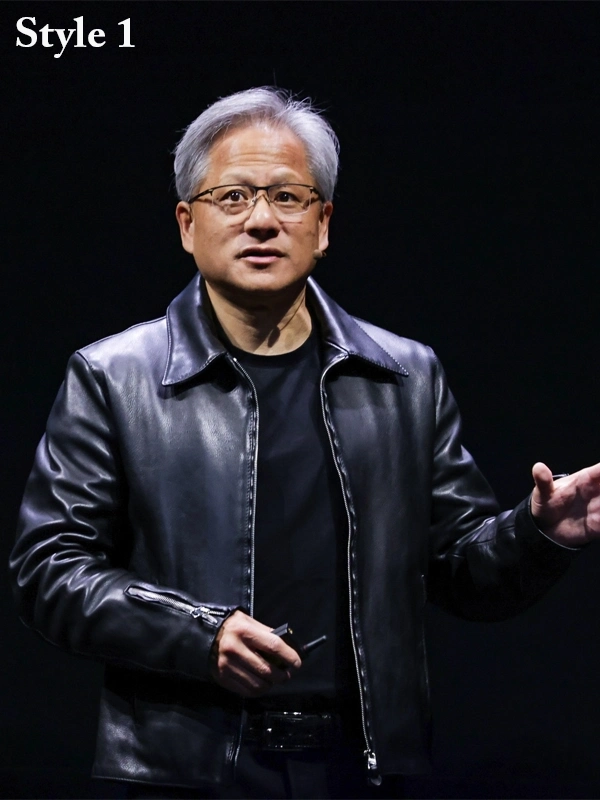 Nvidia CEO Jensen Huang Black Leather Jacket