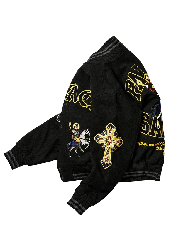 Palace Saints Black Varsity Jacket