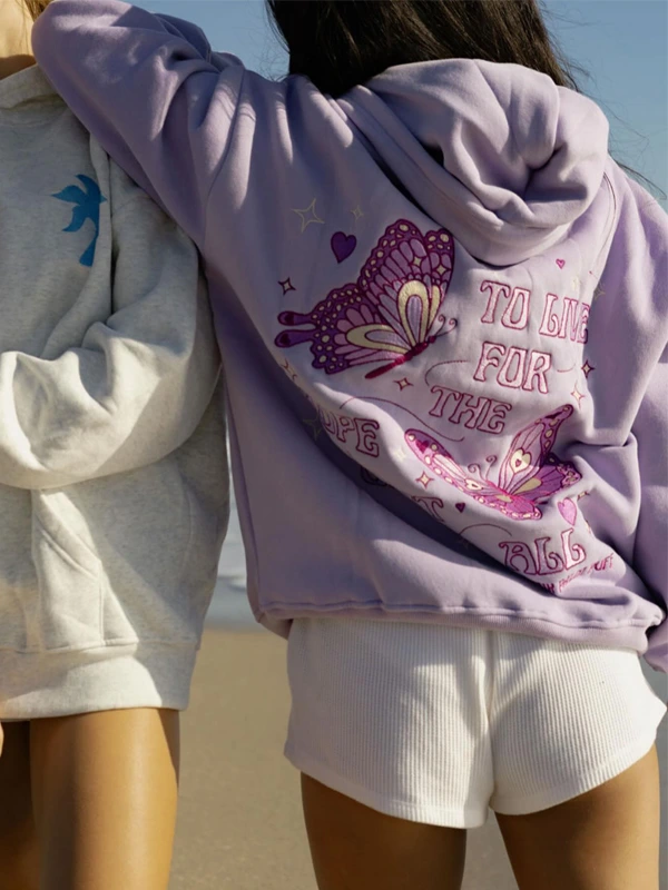 Pink Palm Puff To Live For The Hope Of It All Purple Hoodie