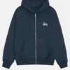 Stussy Basic Zip-Up Hoodie Blue