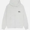 Stussy Basic Zip-Up Hoodie White