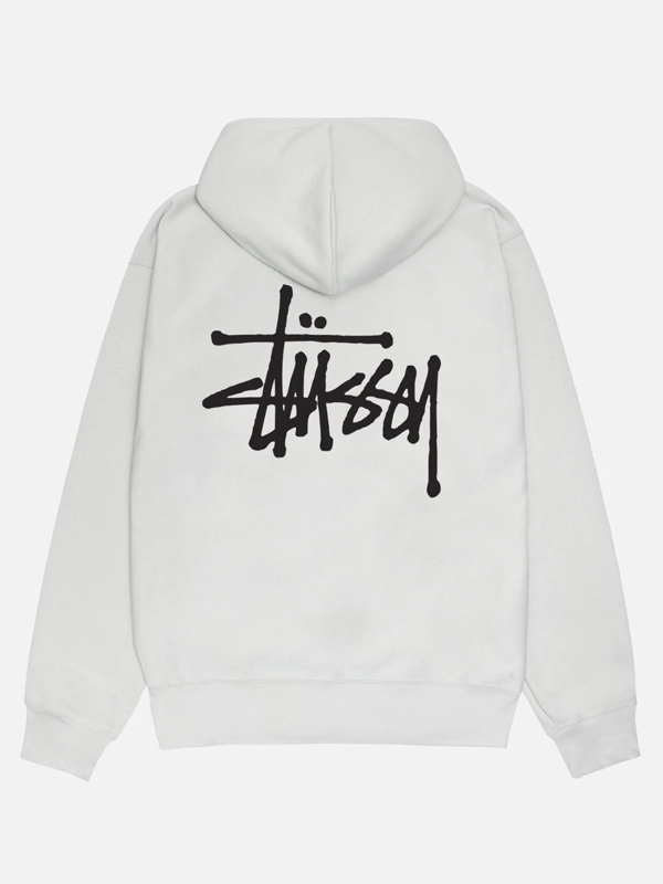 Stussy White Zip-Up Hoodie