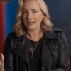 The Regime Kate Winslet Black Leather Biker Jacket