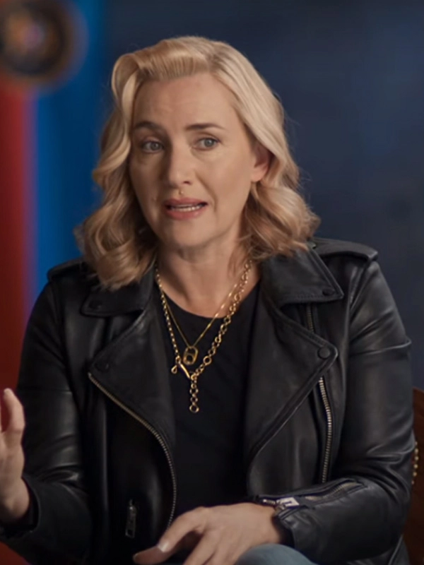 The Regime Kate Winslet Black Leather Biker Jacket