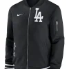 dodgers nike black bomber jacket