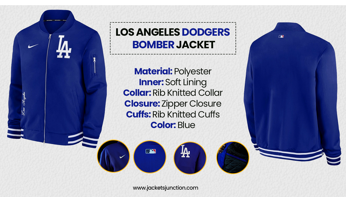 Los Angeles Dodgers Bomber Jacket Full Zip Dodgers Jacket