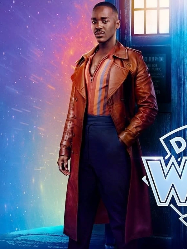 2024 Doctor Who Ncuti Gatwa Brown Leather Coat