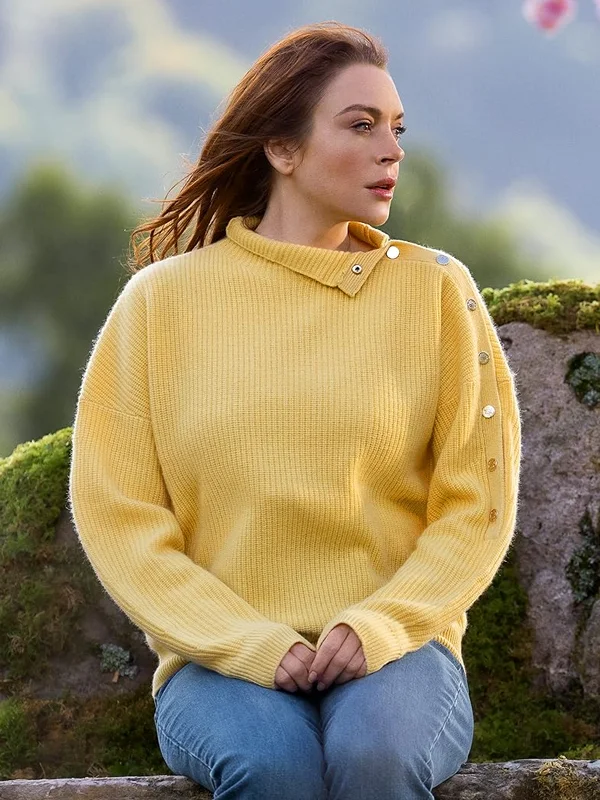 2024 Irish Wish Lindsay Lohan Yellow Sweater