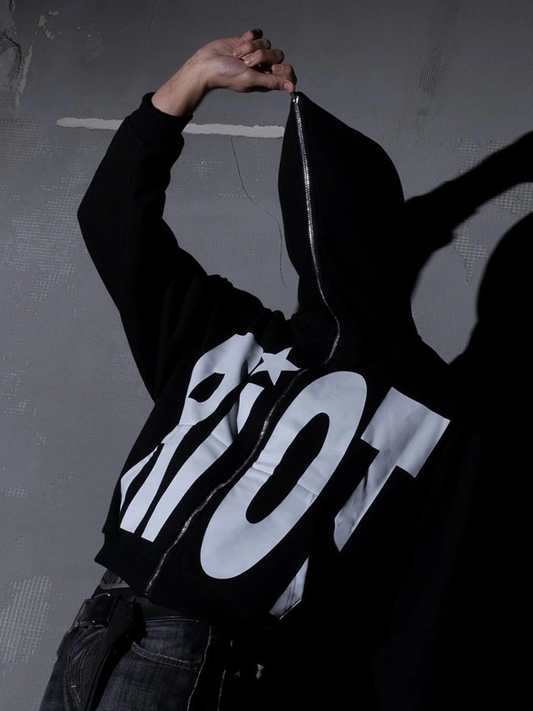 Black Riot Zip-Up Hoodie