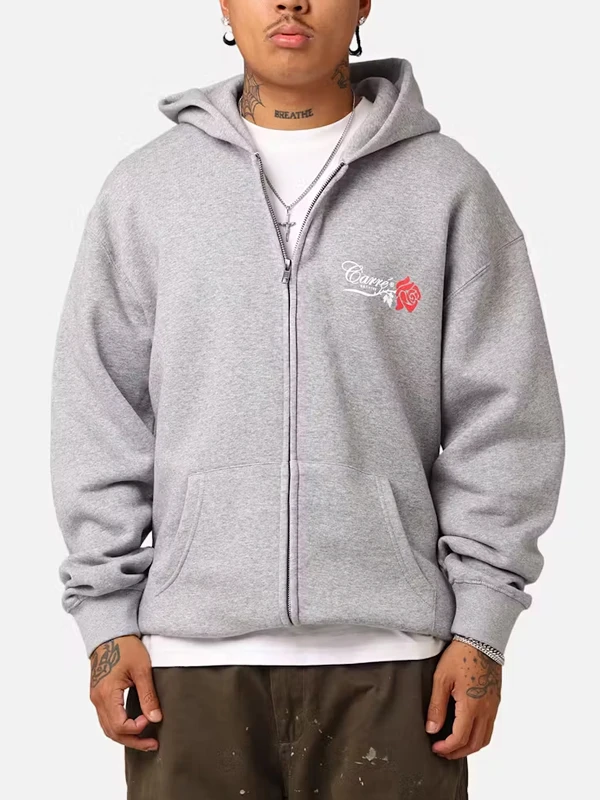 Carre Rara Grey Zip-Up Hoodie