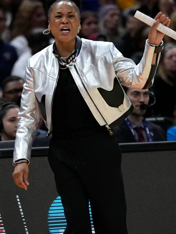 DAWN STALEY LOUIS VUITTON SILVER LEATHER JACKET