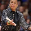 Dawn Staley Louis Vuitton Black Leather Jacket