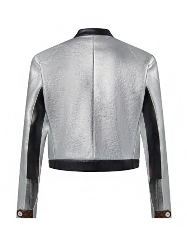 Dawn Staley Silver Leather Jacket Louis Vuitton