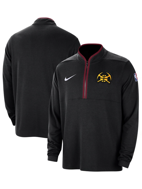 Denver Nuggets Black Coaches Half-Zip Jacket