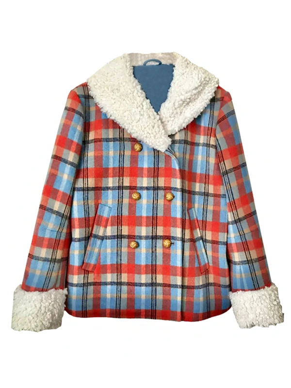 Doctor Who Millie Gibson Multicolor Plaid Coat