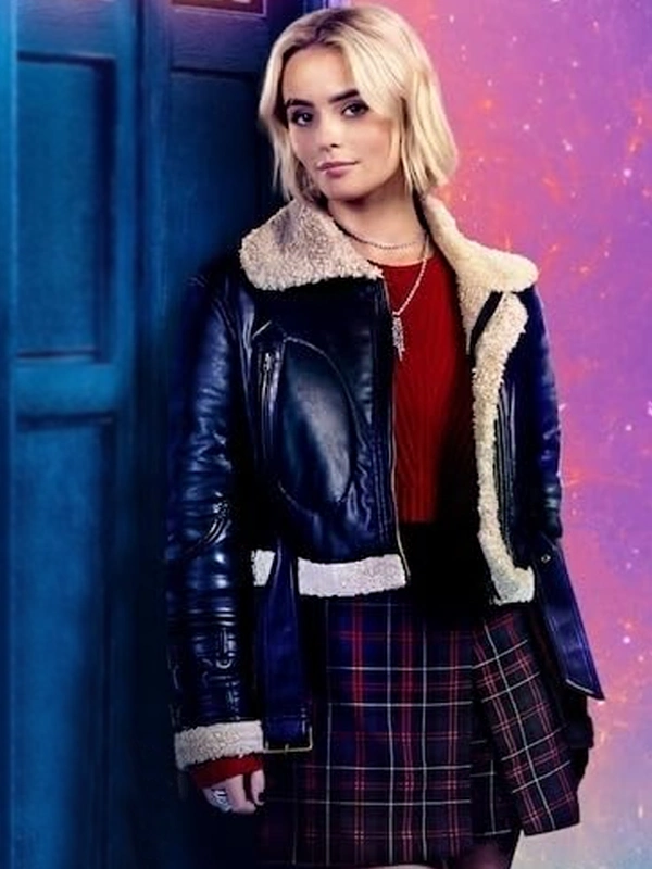 Doctor Who Millie Gibson Shearling Leather Jacket