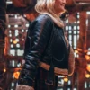 Doctor Who Ruby Sunday Black Leather Shearling Jacket