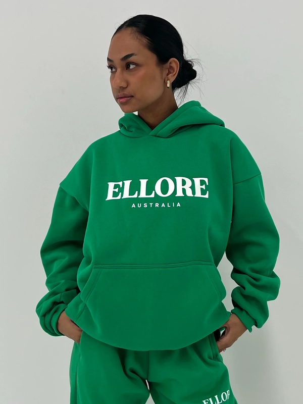 Ellore Green Boxy Oversized Hoodie