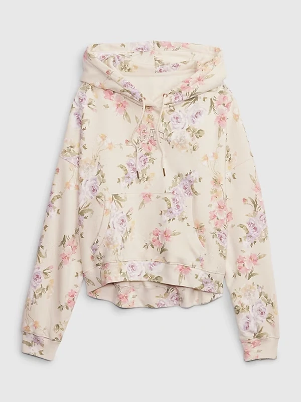 Gap × LoveShackFancy Multi Floral Cropped Hoodie