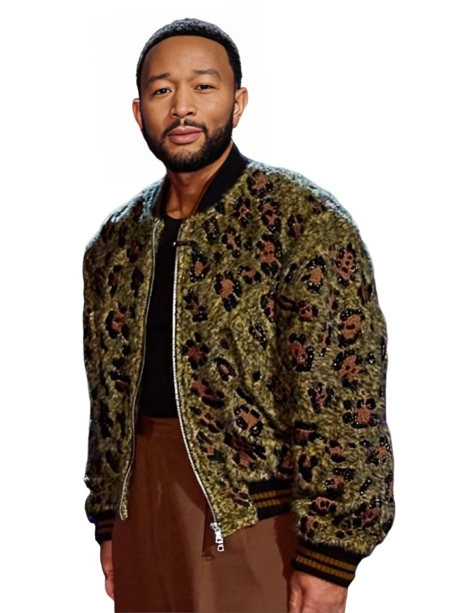 John Legend The Voice Leopard Bomber Jacket