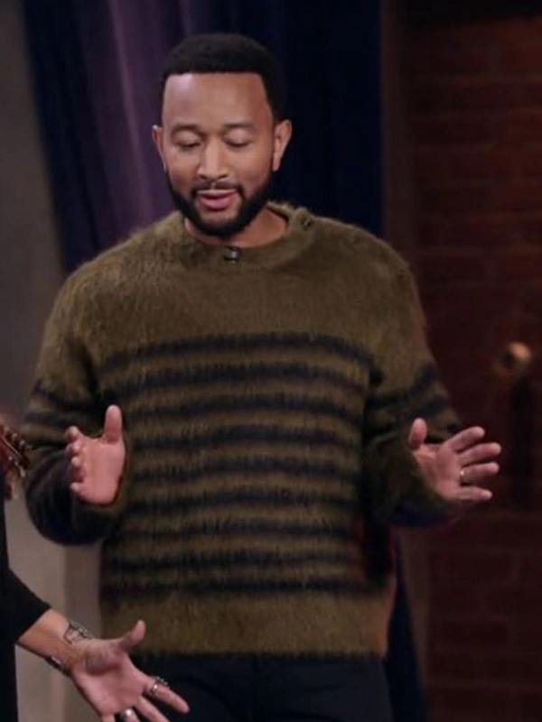 John Legend The Voice Striped Sweater