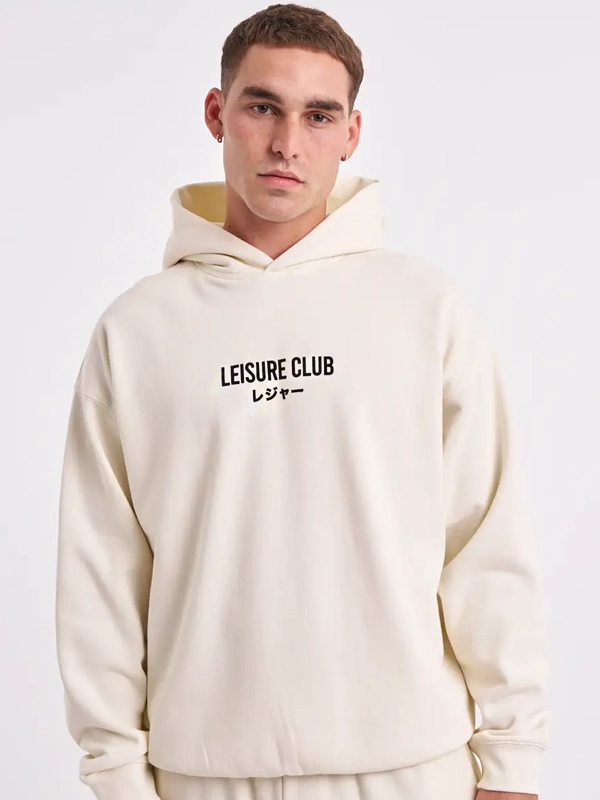 Leisure Club White Oversized Hoodie