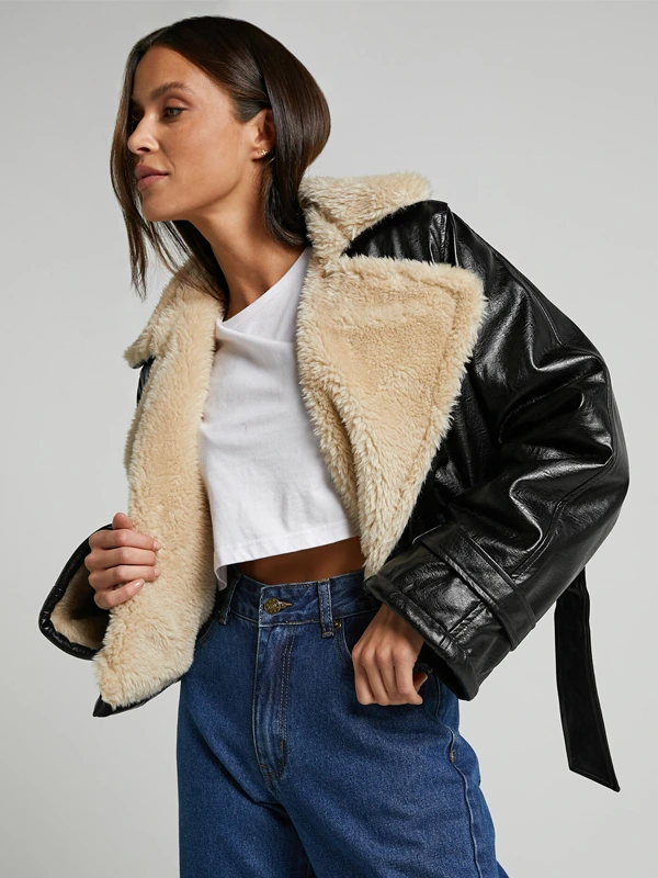 Lioness Off Duty Jacket | Shearling Black Lioness Leather Jacket