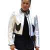 Louis-Vuitton Dawn Staley Silver Leather Jacket