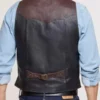 Mens Bison Black Leather Vest