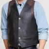 Mens Bison Leather Vest