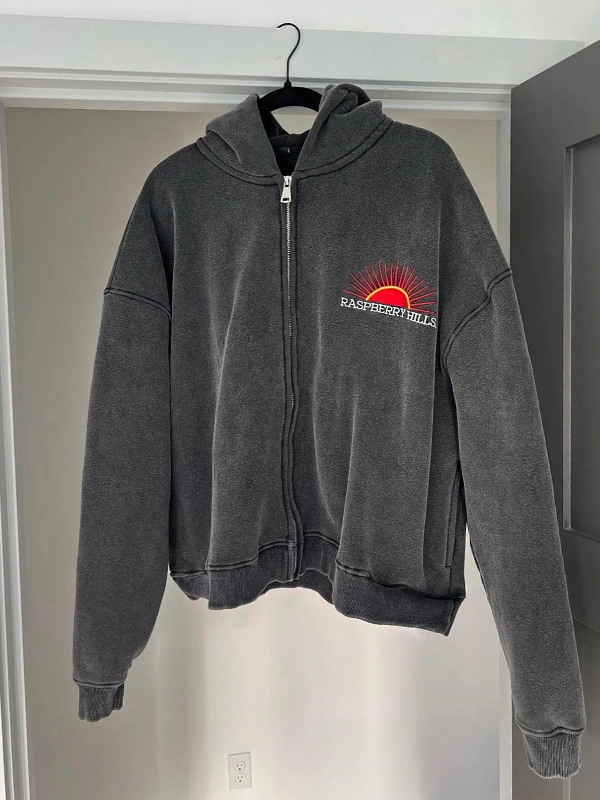 Raspberry Hills Grey Full Zip Hoodie