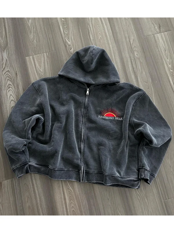 Raspberry Hills Grey Zip-Up Hoodie