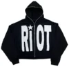 Riot Black Zip-Up Hoodie