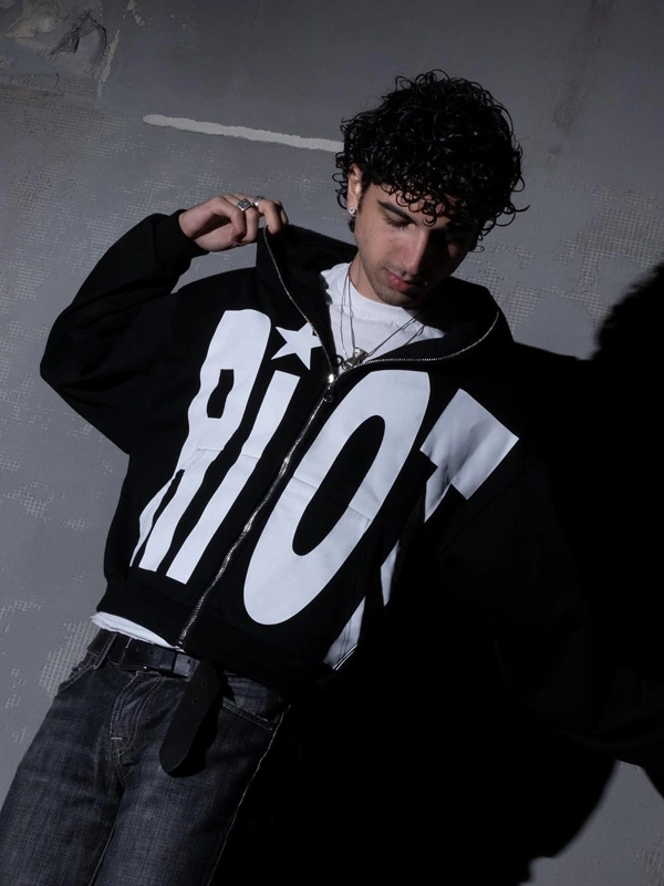 Riot Zip-Up Hoodie Black