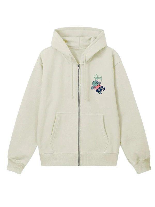 Stussy Dollie White Zip-Up Hoodie