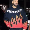 Vaffanculo Drake Flame Hoodie