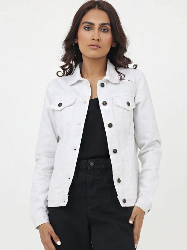 Womens White Denim Jacket