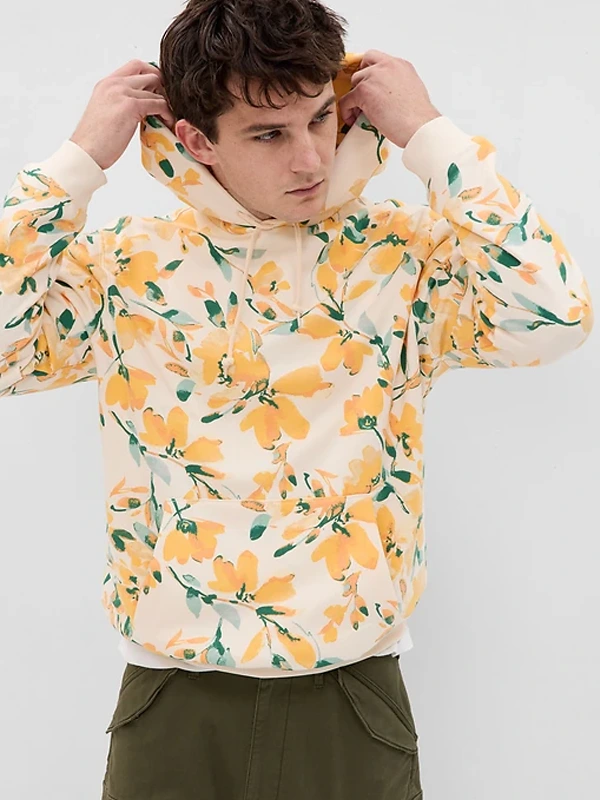 Yellow Gap Floral Hoodie